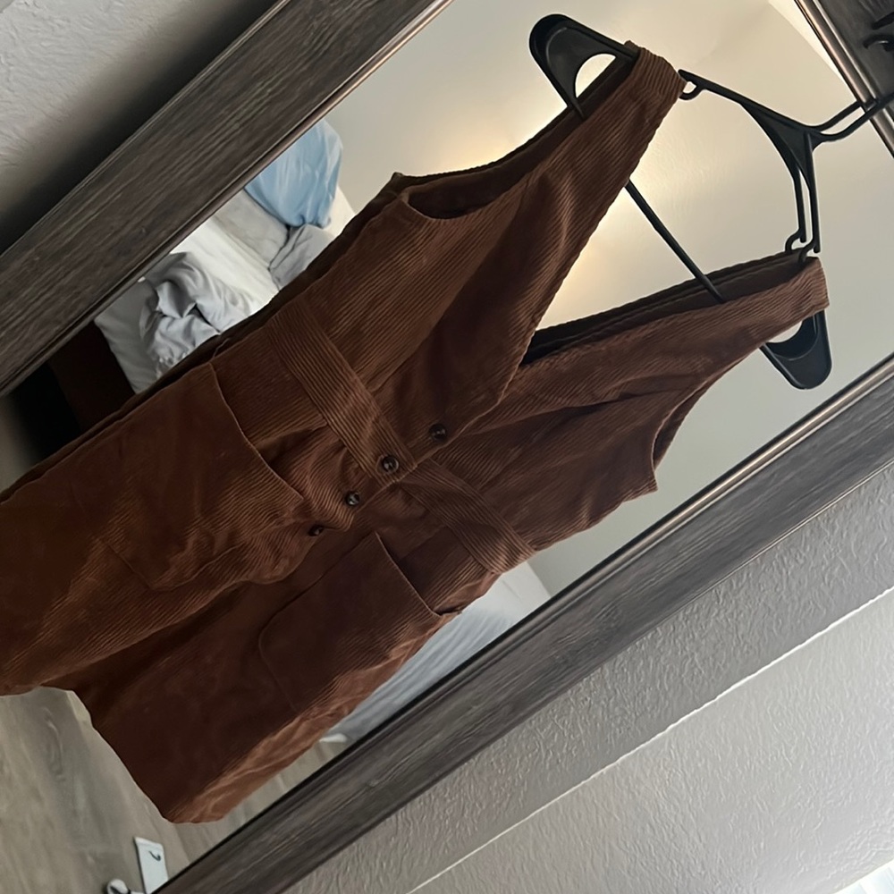 Patch Pocket Cord Overall Dress